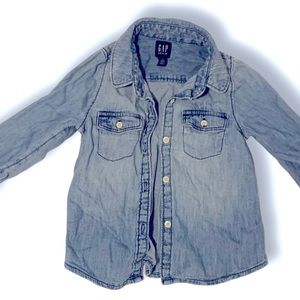 GAP, 2T, lightly worn, long sleeve denim shirt